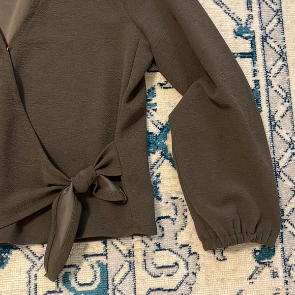 Madewell Brown Wrap Blouse - Picture 2 of 5